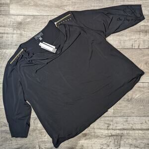 Premise Long Sleeve Zipper Shoulder Blouse Size 3X